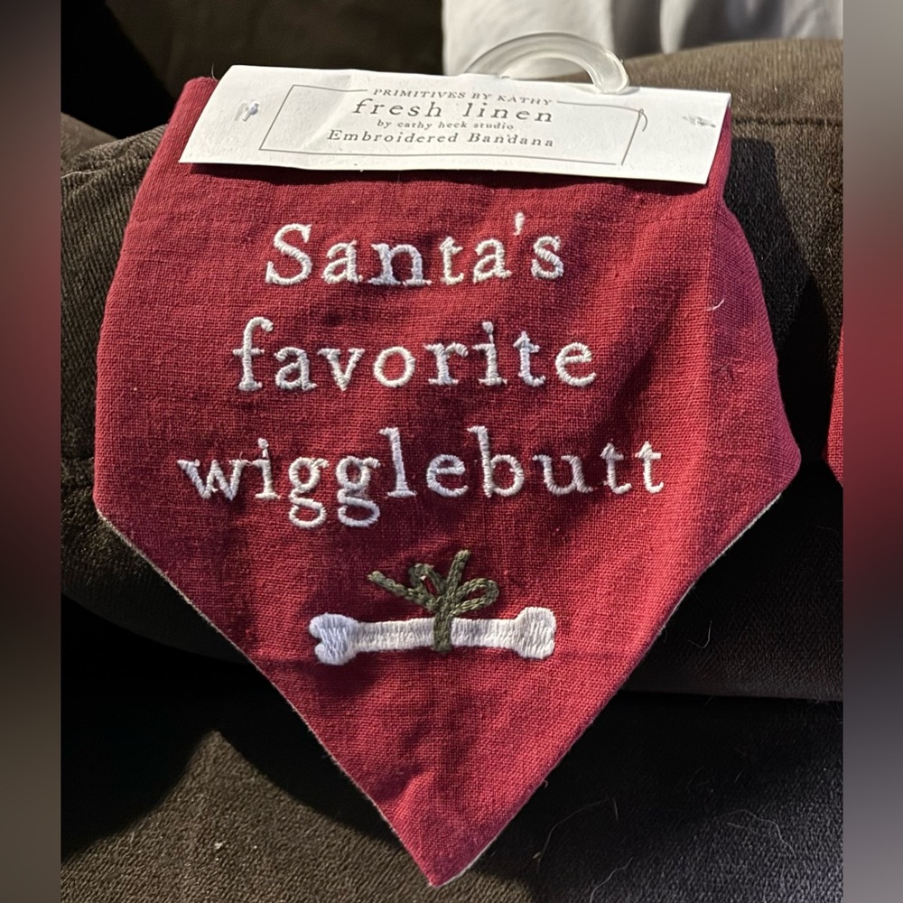 Red Holiday Dog Bandana- REVERSABLE